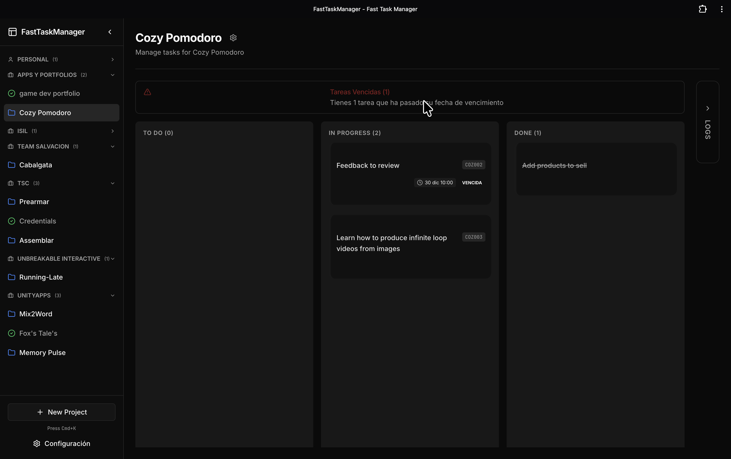 Project Fast Task Manager