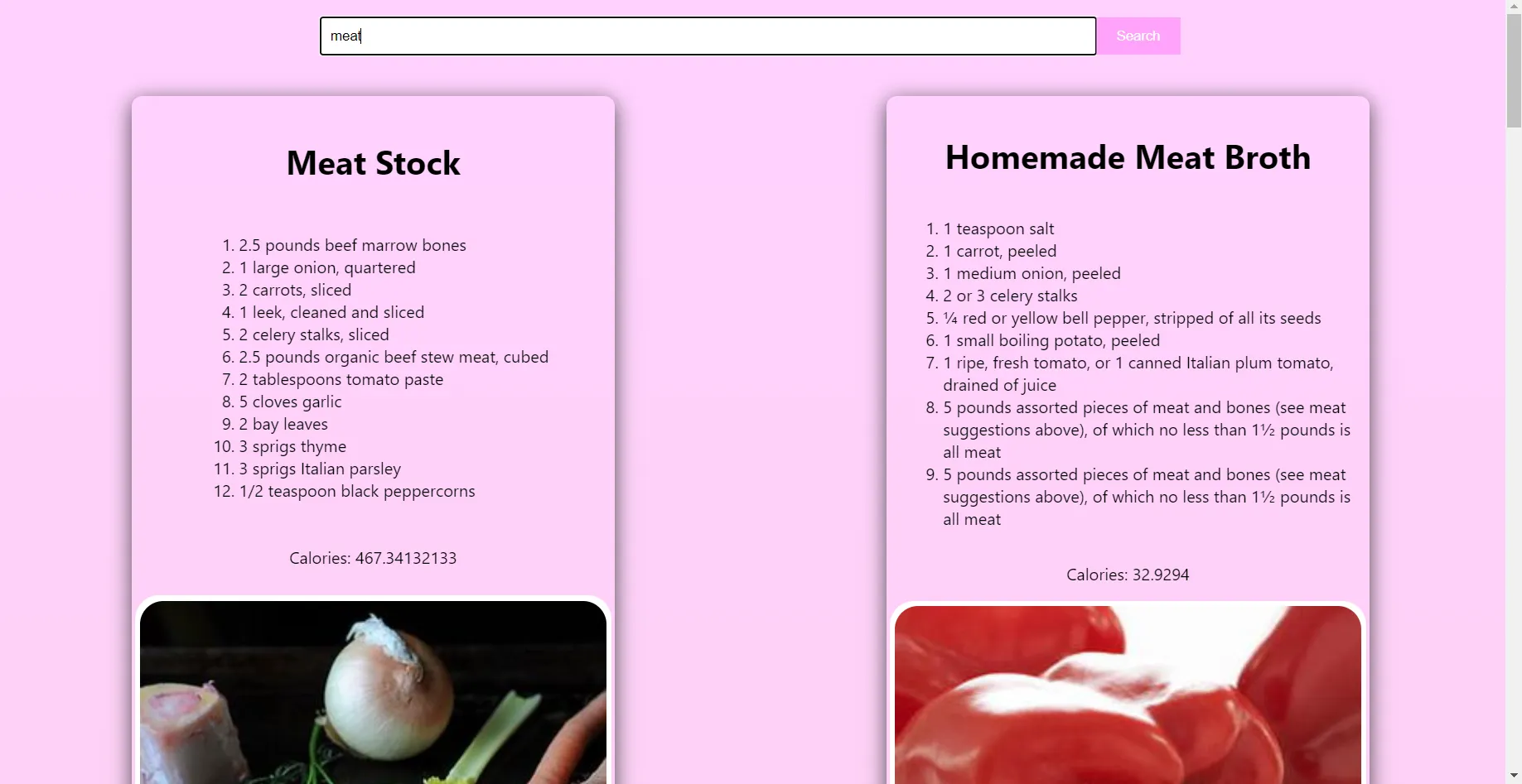 Project Food Recipes