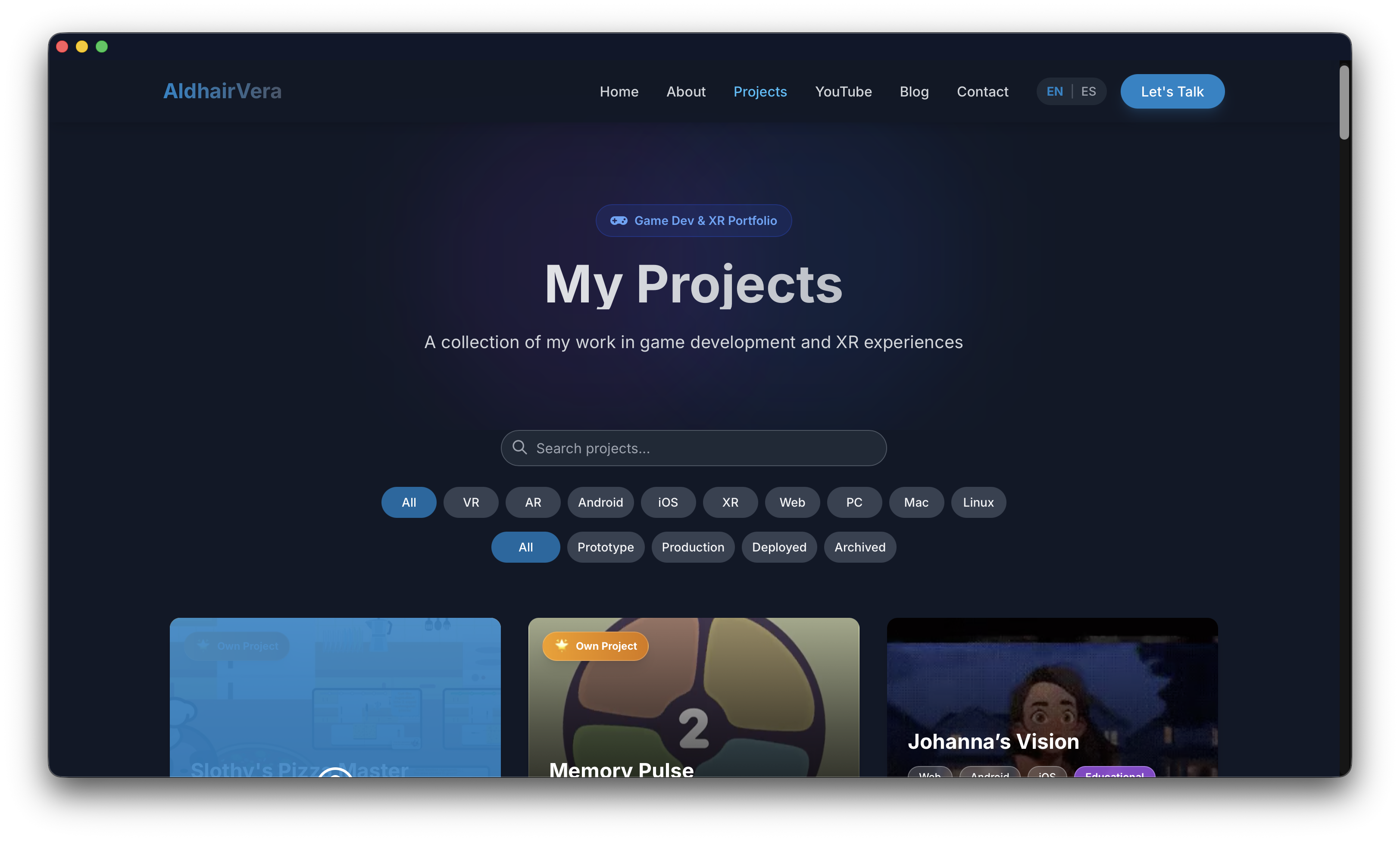 Project Videogame Developer Portfolio